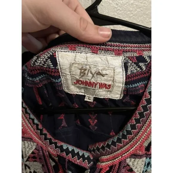 Biya Johnny Was Womens Large Multicolor Embroidered Tunic Shirt - Picture 3 of 7